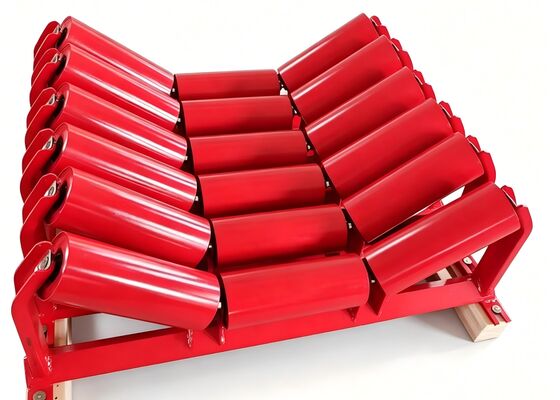 Mining Return Roller Rubber Coated Self Cleaning Coal Conveyor Equipment Part