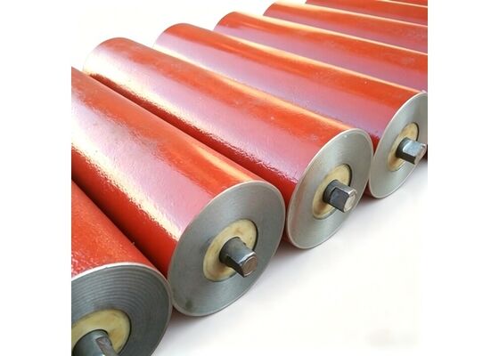 Rubber Disc Conveyor Roller Steel Shaft Bulk Material Handling Conveyor System