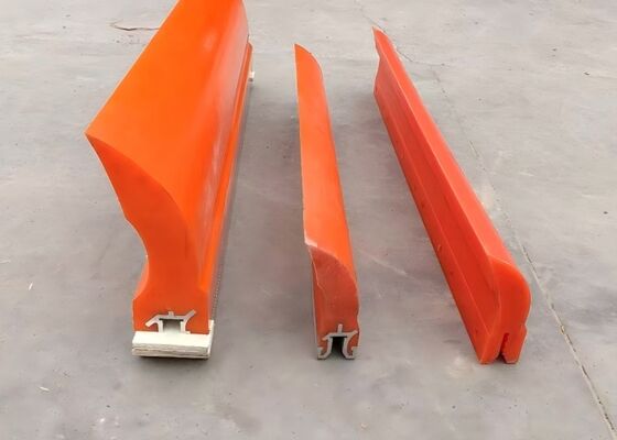 Heavy Duty Polyurethane Conveyor Belt Cleaner Primary Scraper 90 Shore A Yellow Mining Use