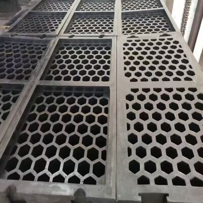 60*10mm 모듈형 고무 스크린 패널, 고모각 고무 + 강철 프레임 및 교환 가능한 구멍 패턴