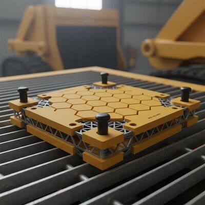 305x305mm 모듈 형식의 광산 장비 데크용 해머인 핀 패스너와 내장 강철 프레임이 포함된 폴리우레탄 모듈식 패널