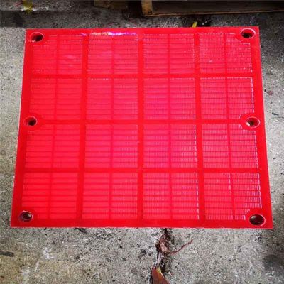 광산 장비 폴리우레탄 탈수 스크린 패널 0.1mm 슬롯 개척과 강제 된 강철 프레임 305x305mm 크기